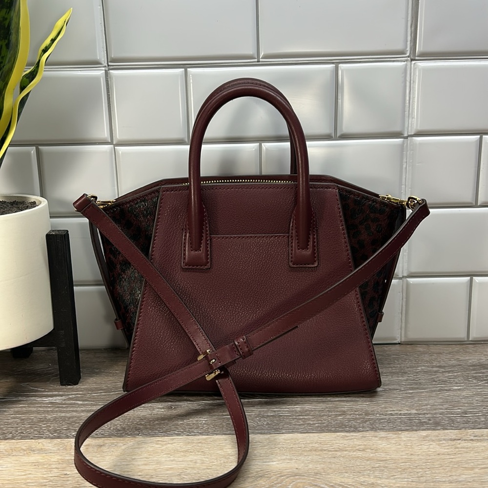 Michael Kors Burgundy and Black Satchel - Picture 2 of 14